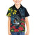 New Zealand Tui Bird Family Matching Short Sleeve Bodycon Dress and Hawaiian Shirt Maori Koru Mix Pohutukawa