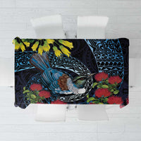 New Zealand Tui Bird Tablecloth Maori Koru Mix Pohutukawa