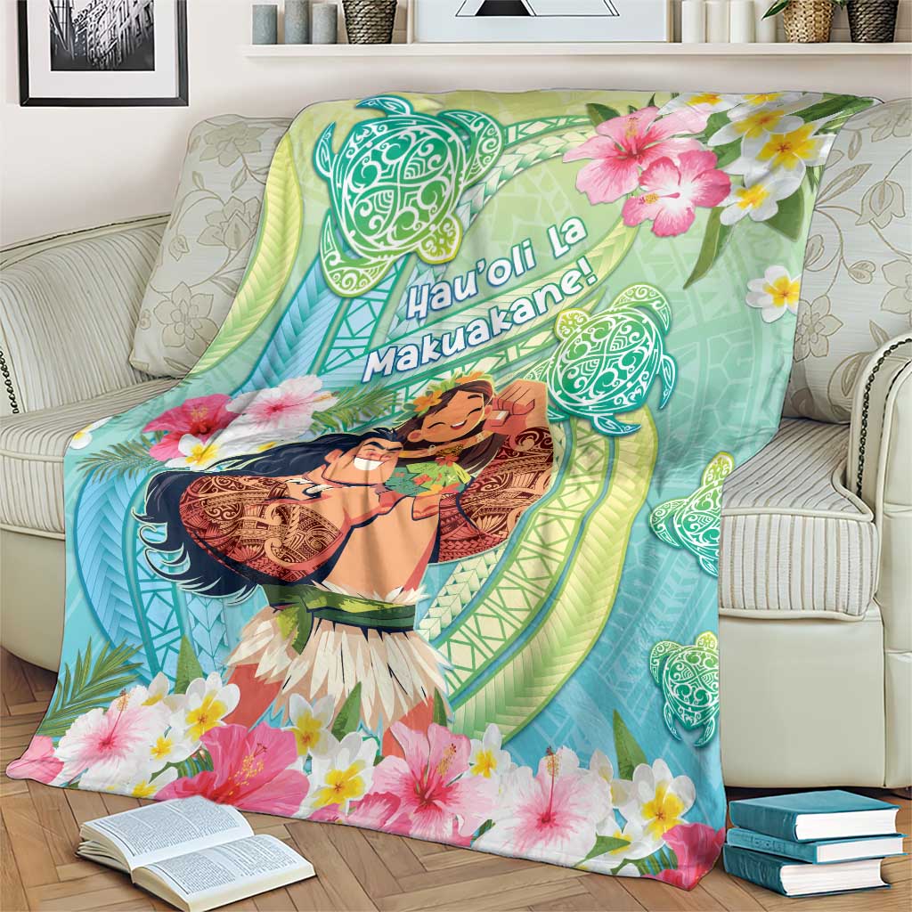 Hawaii Father's Day Blanket Happy Father And Child