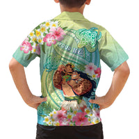 Personalised Hawaii Father's Day Family Matching Off The Shoulder Long Sleeve Dress and Hawaiian Shirt Happy Father And Child DT04 - Polynesian Pride