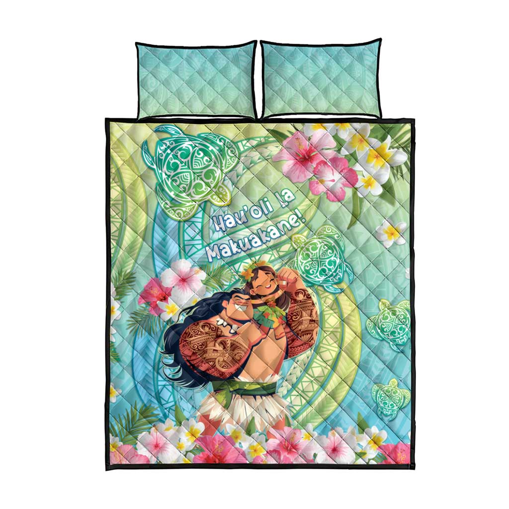 Hawaii Father's Day Quilt Bed Set Happy Father And Child
