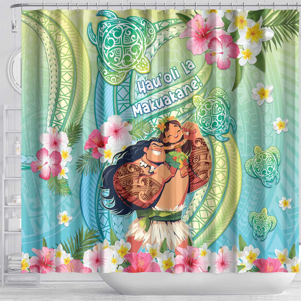 Hawaii Father's Day Shower Curtain Happy Father And Child