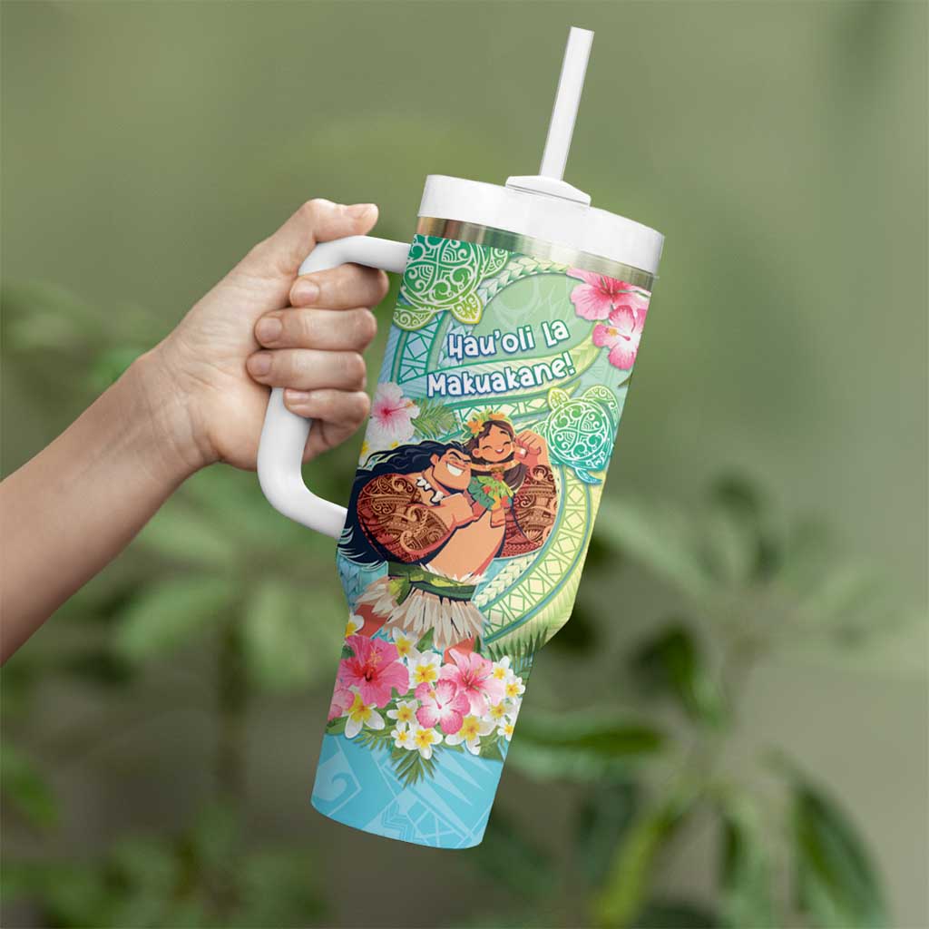 Personalised Hawaii Father's Day Tumbler With Handle Happy Father And Child