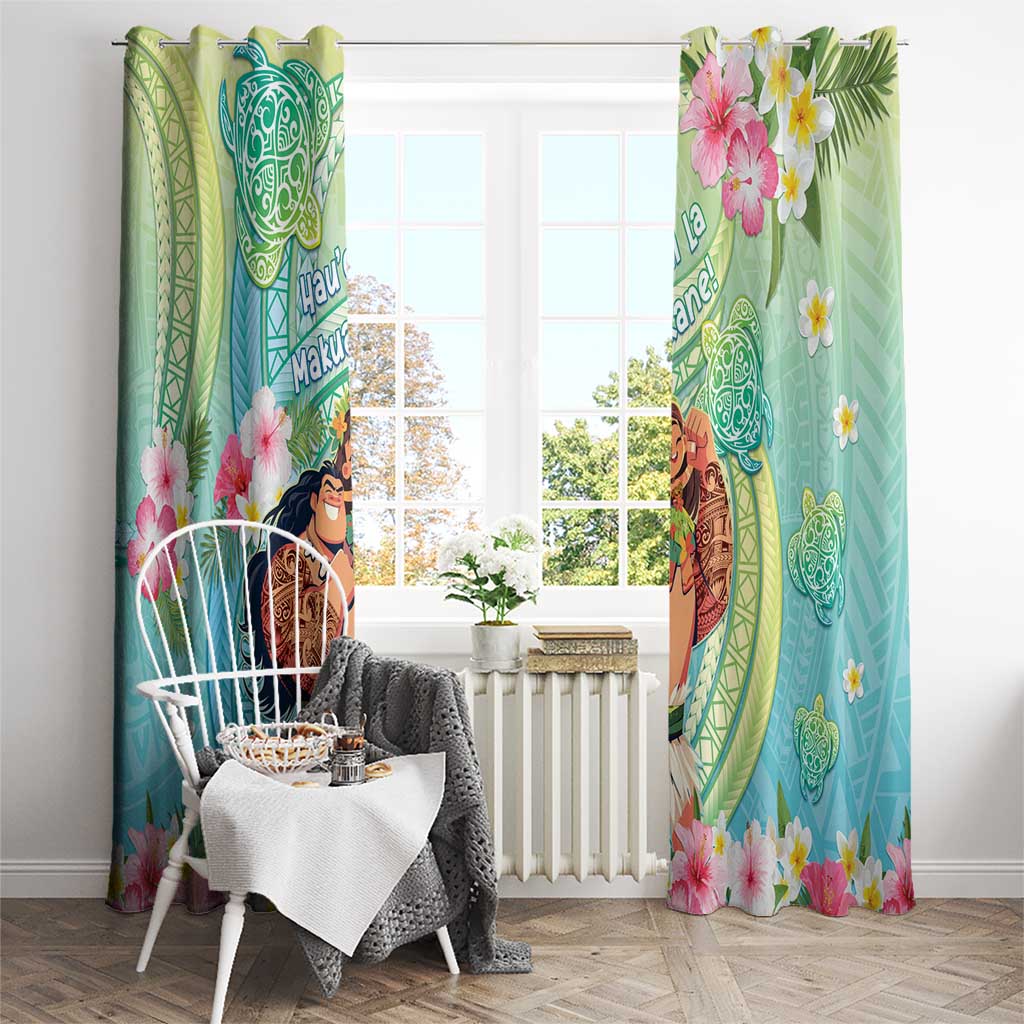 Hawaii Father's Day Window Curtain Happy Father And Child