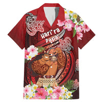 Personalised New Zealand Father's Day Family Matching Mermaid Dress and Hawaiian Shirt Happy Father And Child DT04 Dad's Shirt - Short Sleeve Red - Polynesian Pride