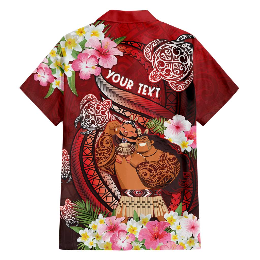 Personalised New Zealand Father's Day Family Matching Off Shoulder Short Dress and Hawaiian Shirt Happy Father And Child