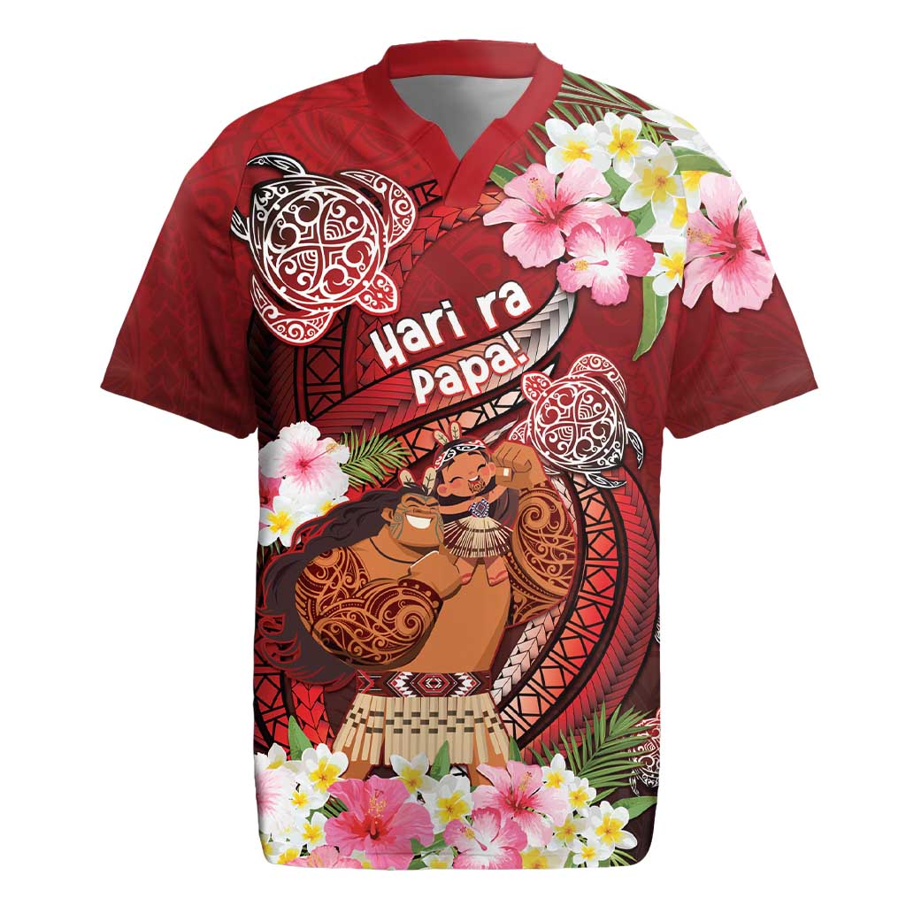 Personalised New Zealand Father's Day Rugby Jersey Happy Father And Child