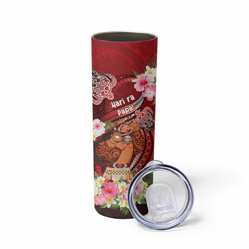 Personalised New Zealand Father's Day Skinny Tumbler Happy Father And Child DT04 - Polynesian Pride