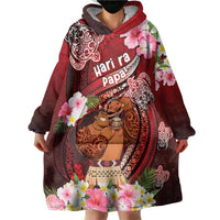 Personalised New Zealand Father's Day Wearable Blanket Hoodie Happy Father And Child