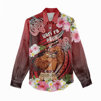 Personalised New Zealand Father's Day Women Casual Shirt Happy Father And Child