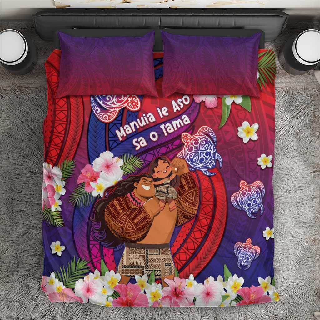Samoa Father's Day Bedding Set Happy Father And Child