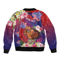 Personalised Samoa Father's Day Bomber Jacket Happy Father And Child