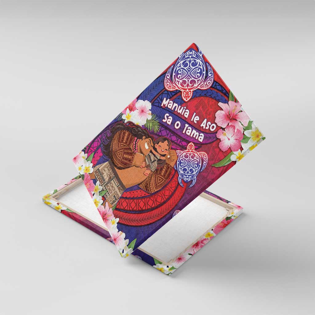 Samoa Father's Day Canvas Wall Art Happy Father And Child