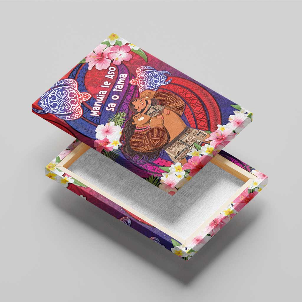 Samoa Father's Day Canvas Wall Art Happy Father And Child