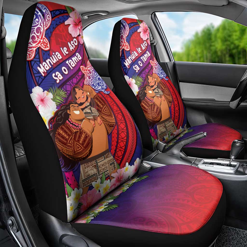 Samoa Father's Day Car Seat Cover Happy Father And Child