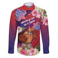 Personalised Samoa Father's Day Family Matching Off The Shoulder Long Sleeve Dress and Hawaiian Shirt Happy Father And Child