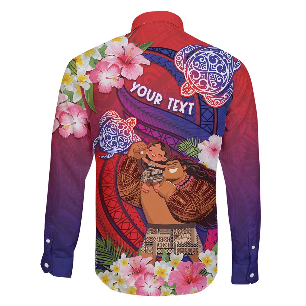 Personalised Samoa Father's Day Family Matching Off Shoulder Short Dress and Hawaiian Shirt Happy Father And Child