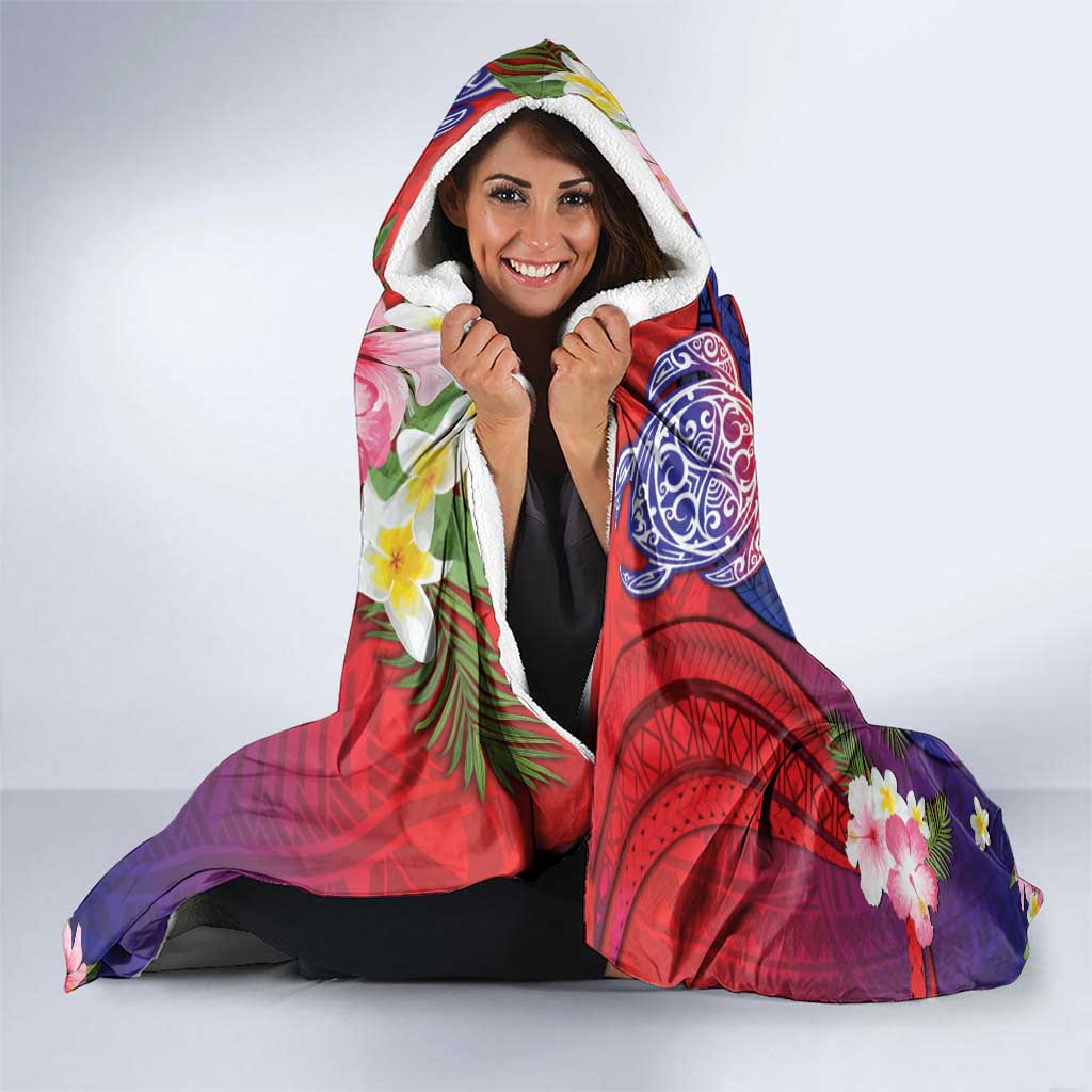 Samoa Father's Day Hooded Blanket Happy Father And Child