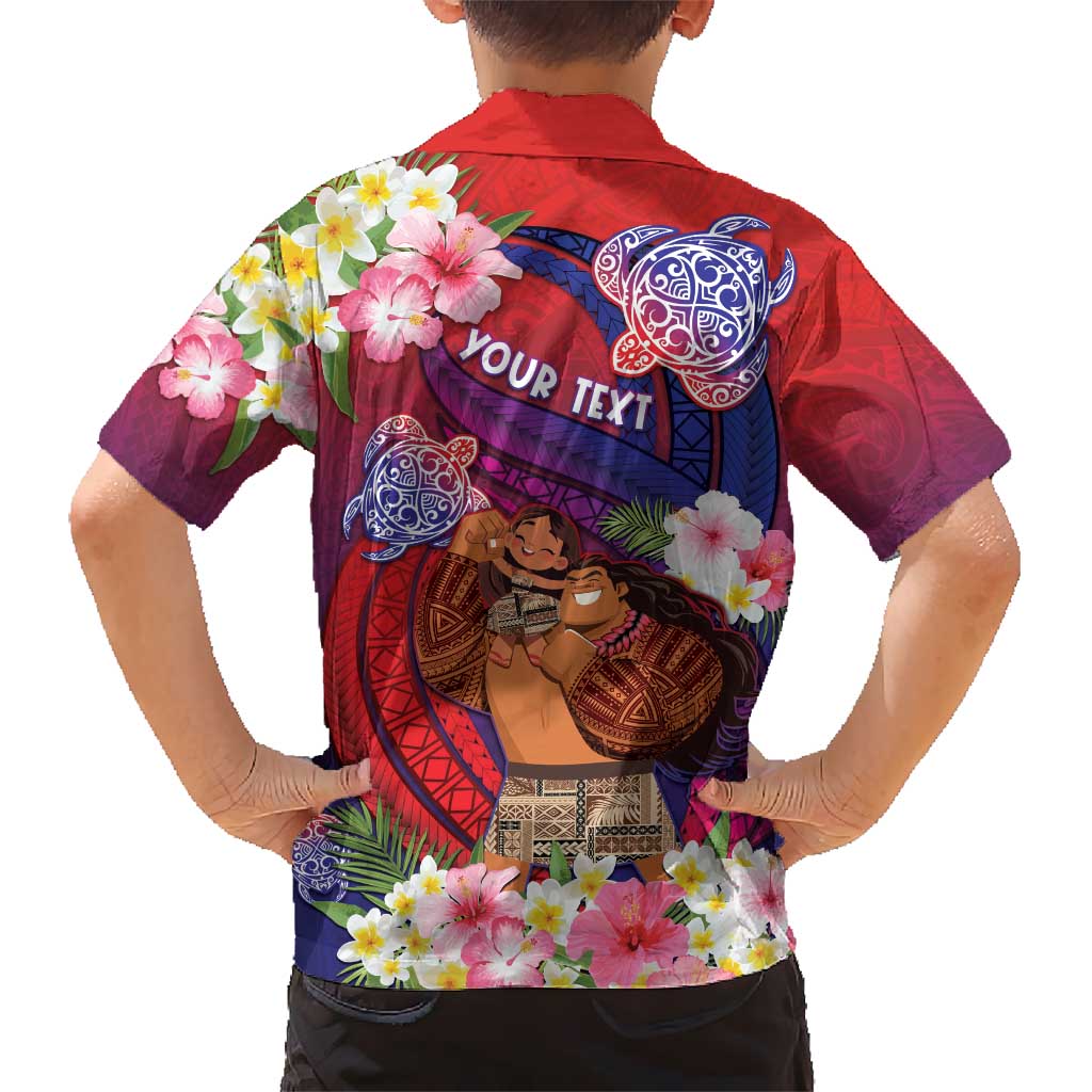 Personalised Samoa Father's Day Kid Hawaiian Shirt Happy Father And Child