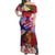 Personalised Samoa Father's Day Off Shoulder Maxi Dress Happy Father And Child