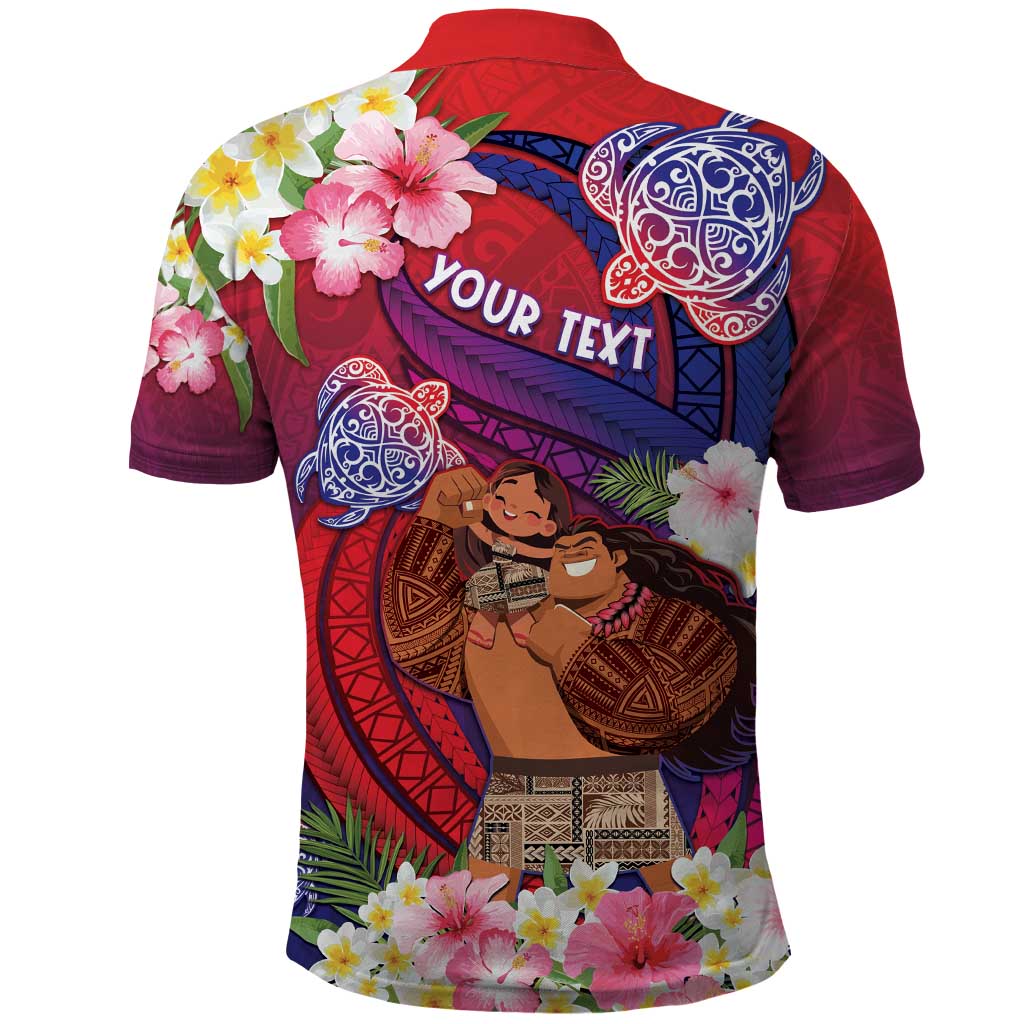 Personalised Samoa Father's Day Polo Shirt Happy Father And Child