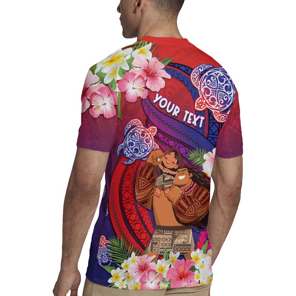 Personalised Samoa Father's Day Rugby Jersey Happy Father And Child