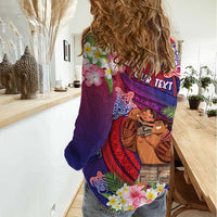 Personalised Samoa Father's Day Women Casual Shirt Happy Father And Child