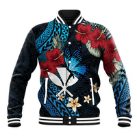 Hawaii Butterfly Baseball Jacket Kanaka Maoli Mix Hibiscus