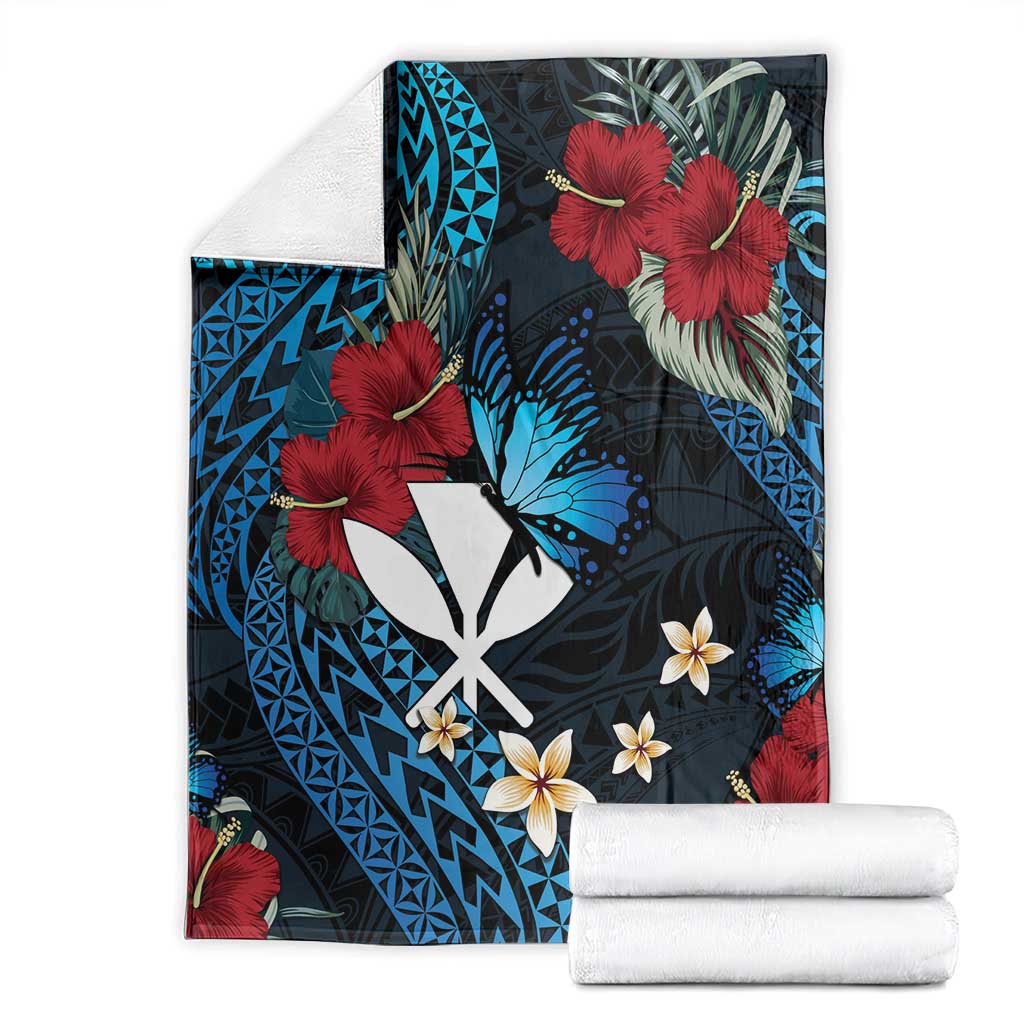 Hawaii Butterfly Blanket Kanaka Maoli Mix Hibiscus