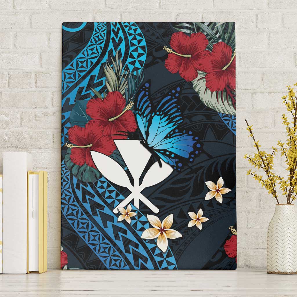 Hawaii Butterfly Canvas Wall Art Kanaka Maoli Mix Hibiscus