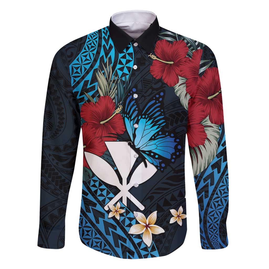 Hawaii Butterfly Family Matching Off Shoulder Short Dress and Hawaiian Shirt Kanaka Maoli Mix Hibiscus