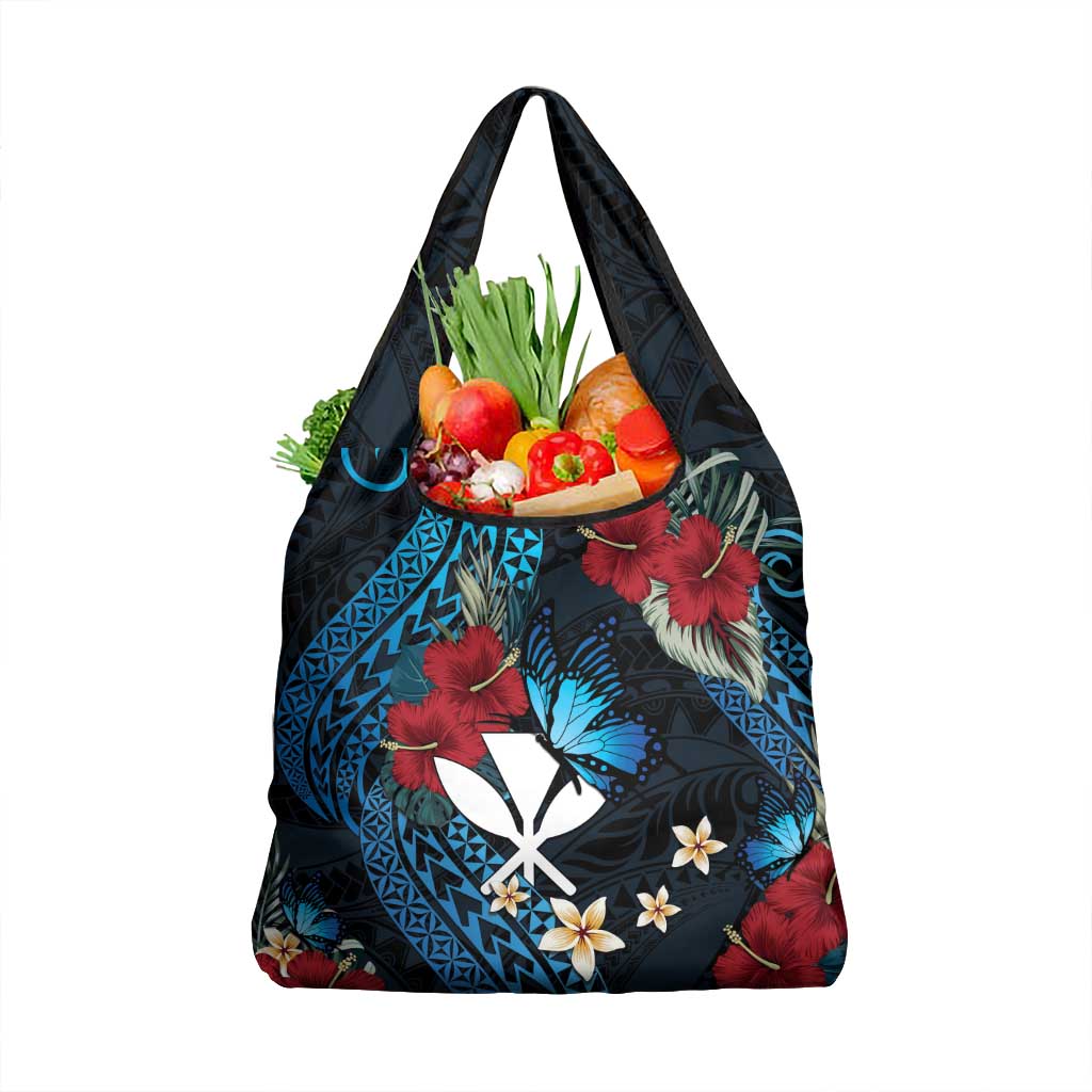 Hawaii Butterfly Grocery Bag Kanaka Maoli Mix Hibiscus