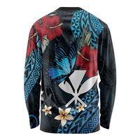Hawaii Butterfly Long Sleeve Shirt Kanaka Maoli Mix Hibiscus