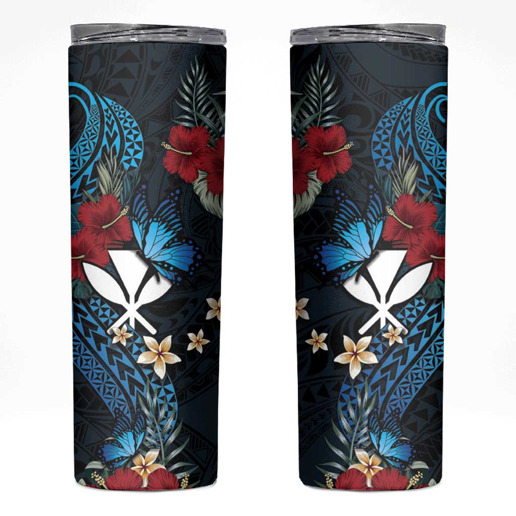 Hawaii Butterfly Skinny Tumbler Kanaka Maoli Mix Hibiscus