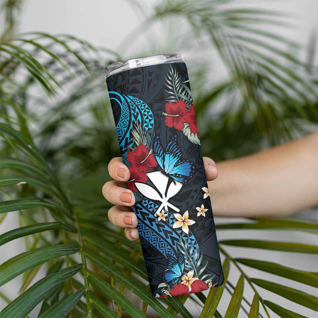 Hawaii Butterfly Skinny Tumbler Kanaka Maoli Mix Hibiscus
