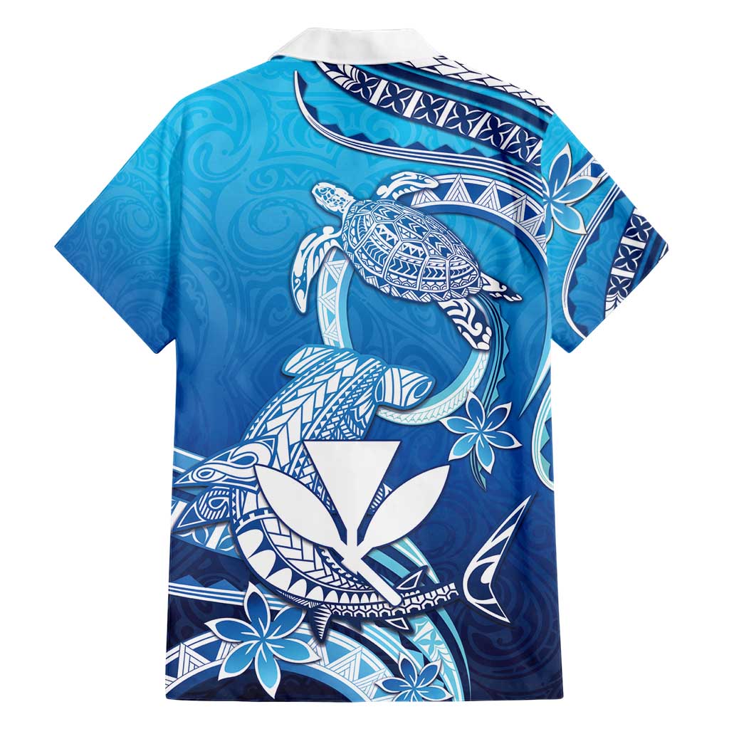 Hawaii Family Matching Short Sleeve Bodycon Dress and Hawaiian Shirt Turtle With Hammerhead Shark Oceanic DT04 - Polynesian Pride