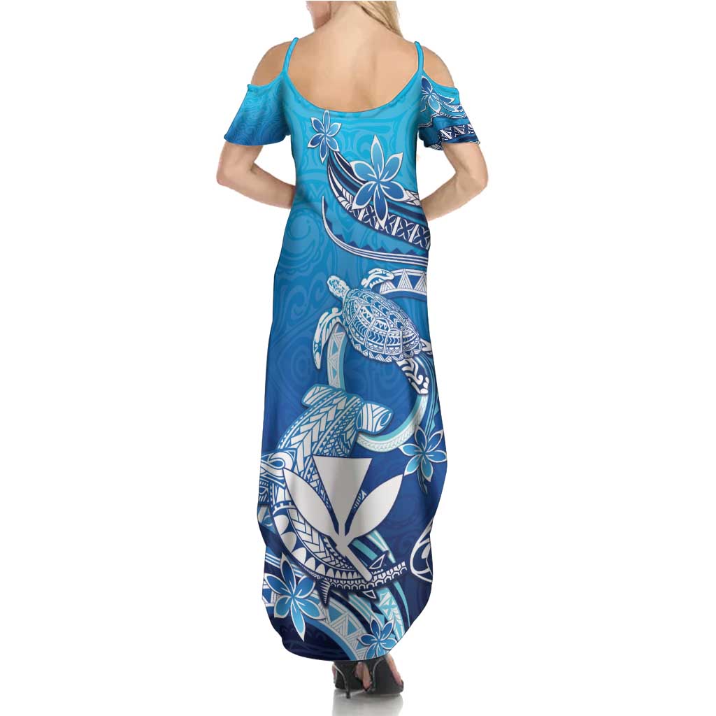 Hawaii Family Matching Summer Maxi Dress and Hawaiian Shirt Turtle With Hammerhead Shark Oceanic