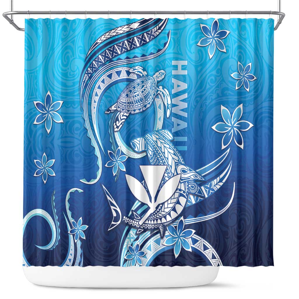 Hawaii Shower Curtain Turtle With Hammerhead Shark Oceanic