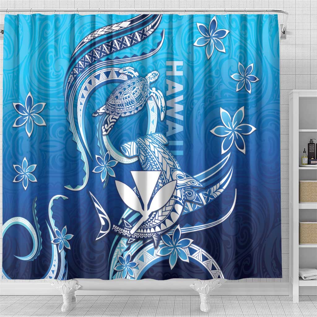 Hawaii Shower Curtain Turtle With Hammerhead Shark Oceanic