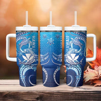 Hawaii Tumbler With Handle Turtle With Hammerhead Shark Oceanic