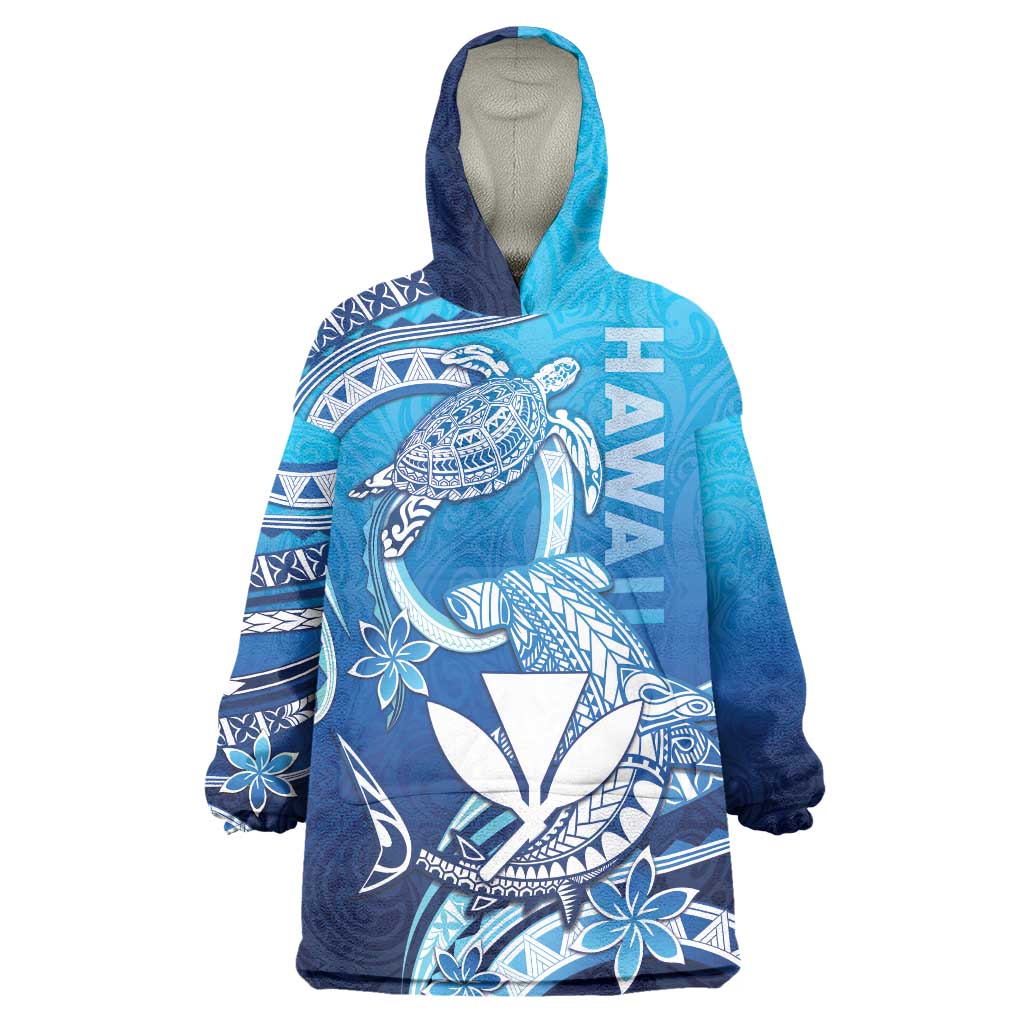 Hawaii Wearable Blanket Hoodie Turtle With Hammerhead Shark Oceanic