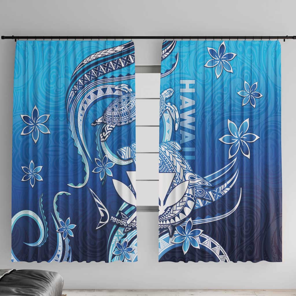 Hawaii Window Curtain Turtle With Hammerhead Shark Oceanic