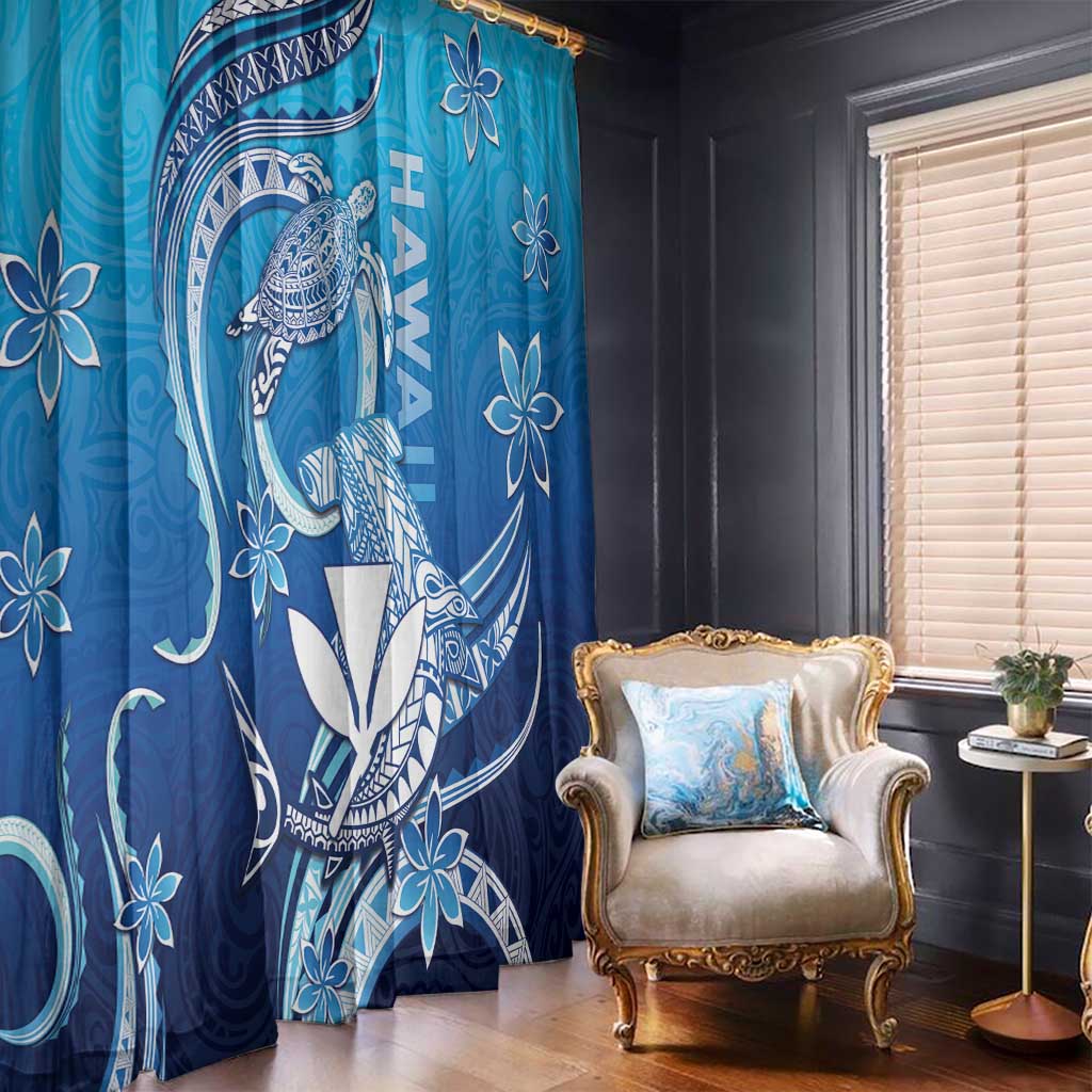 Hawaii Window Curtain Turtle With Hammerhead Shark Oceanic