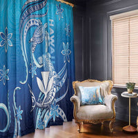 Hawaii Window Curtain Turtle With Hammerhead Shark Oceanic