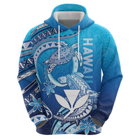 Hawaii Zip Hoodie Turtle With Hammerhead Shark Oceanic
