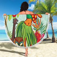 Hawaii Lei Day Beach Blanket Hula Girl With Tropical Forest