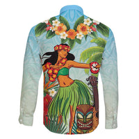 Hawaii Lei Day Family Matching Long Sleeve Bodycon Dress and Hawaiian Shirt Hula Girl With Tropical Forest DT04 - Polynesian Pride