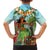 Hawaii Lei Day Family Matching Short Sleeve Bodycon Dress and Hawaiian Shirt Hula Girl With Tropical Forest