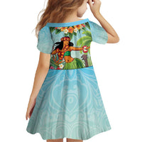 Hawaii Lei Day Family Matching Short Sleeve Bodycon Dress and Hawaiian Shirt Hula Girl With Tropical Forest DT04 - Polynesian Pride