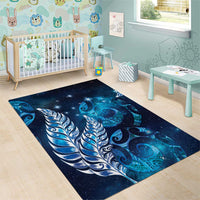 New Zealand Matariki Area Rug Maori Koru Mix Silver Fern